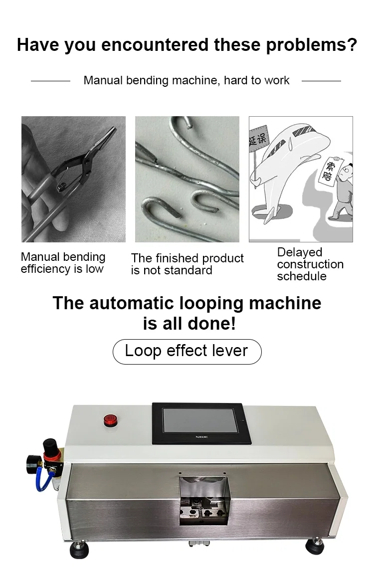Máquina de laço de fios de metal, máquina de laço de gancho, máquina de dobra de arcos 